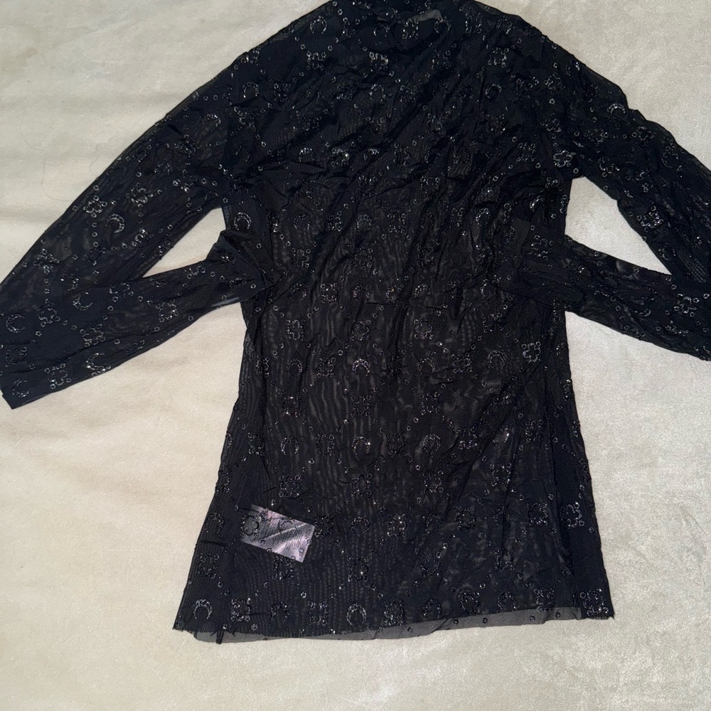 Marine Serre Black Sheer Blouse